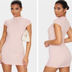 pink ribbed bodycon dress